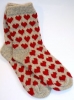 kalp desenli pamuklu kadın çorabı